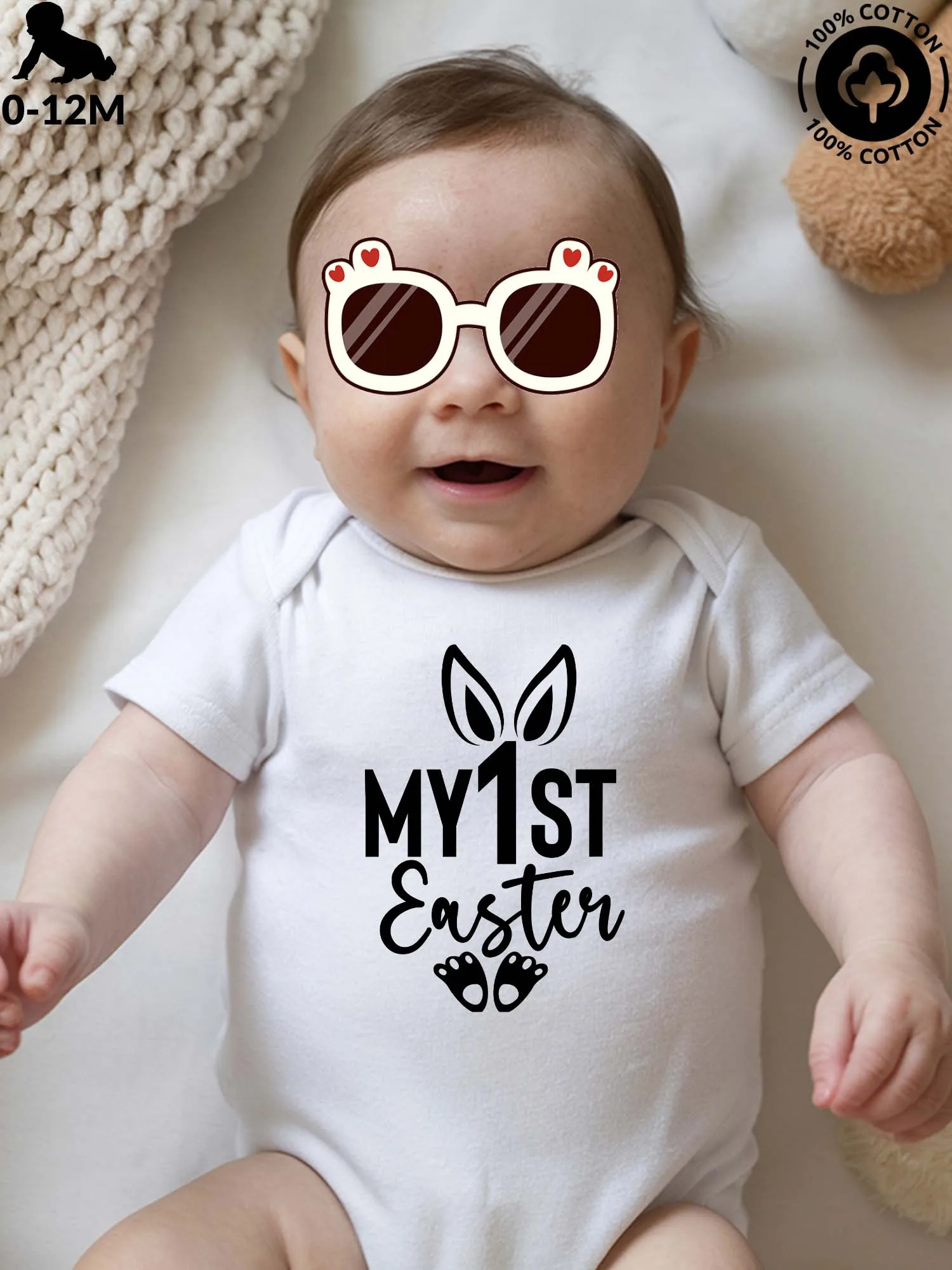 

Мой первый пасхальный детский костюм унисекс для ползания, мягкий комбинезон из чистого хлопка, всесезонный белый боди 190GSM