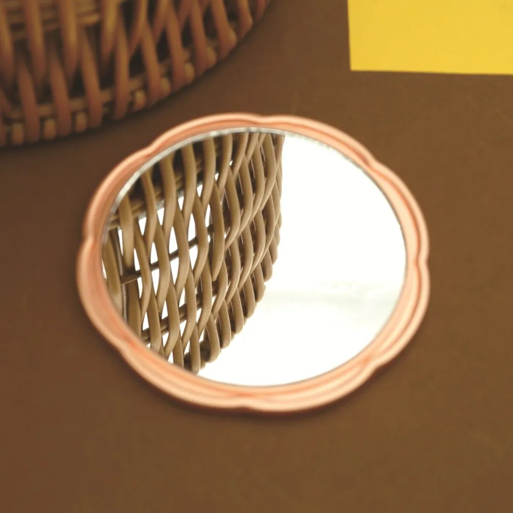 Retro Vintage Chinese Style Mirror 3D Flower Tassel Handle Makeup Mirror Makeup Tool Sweet Round Vanity Mirror Makeup