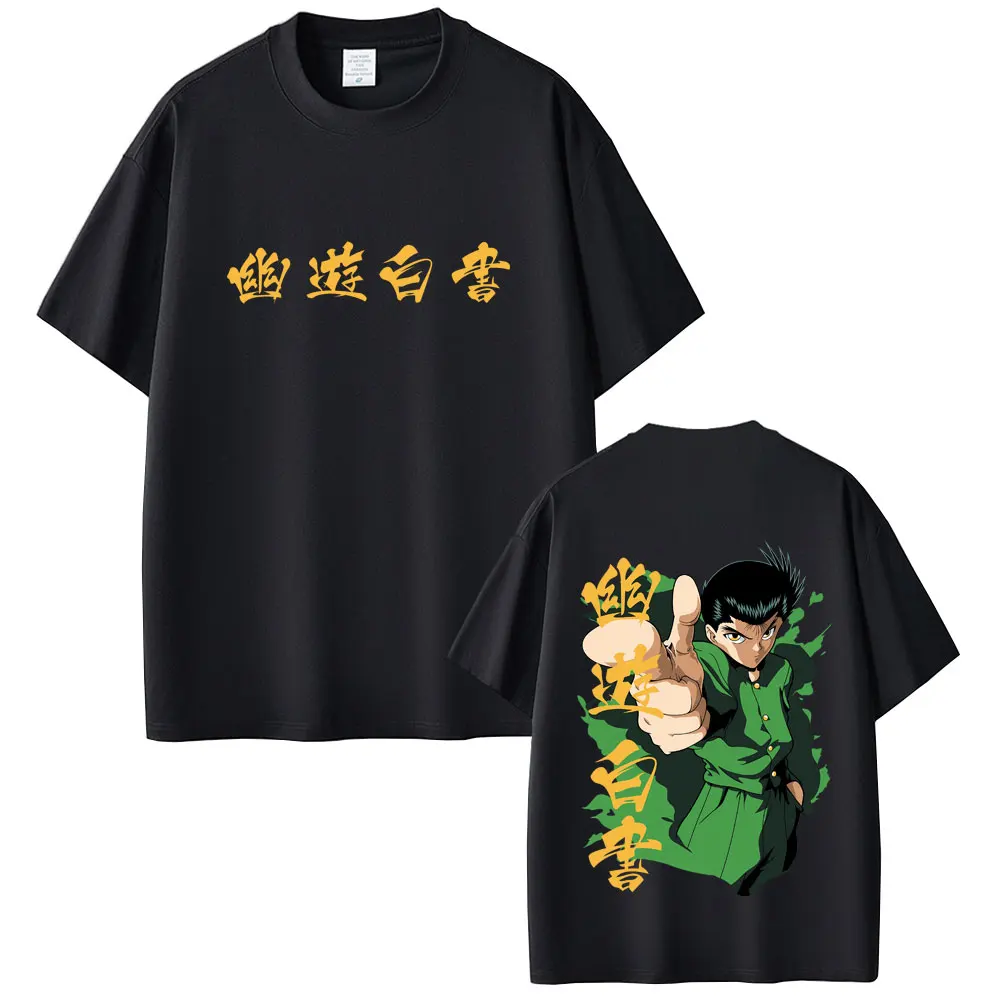 

Anime YuYu Hakusho Urameshi Yuusuke Graphic T-shirt Summer Men Women Fashion Oversized Streetwear Male Casual Soft Cotton Tshirt