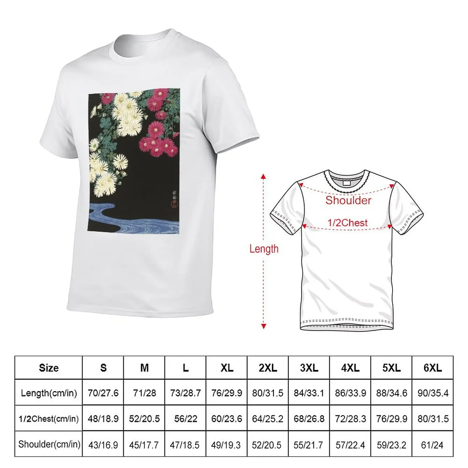 Chrysanthemums - Japanese Art Print T-Shirt graphic t shirt vintage cheap stuff outfits for men