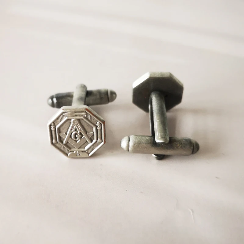 One pair  Masonic Freemason Mason Pin and Cufflinks   gentleman cloth accessories Classic Handicraft decorations
