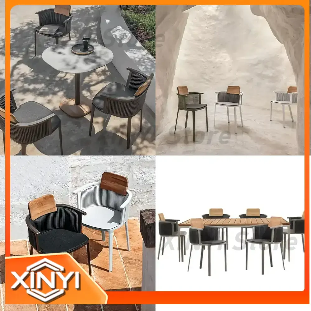 Outdoor Table and Chair Set for Patio Waterproof UV Resistant Bar Stool Bar Table Single Leisure Dining Chair Wicker Chair 3