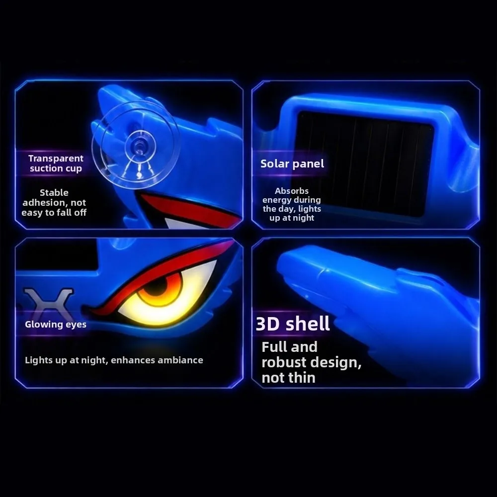 5 Modes Car Demon Eye Light Creative Suction Cup Installation Solar Warning Light Safety Flashing Car Atmosphere Light Universal