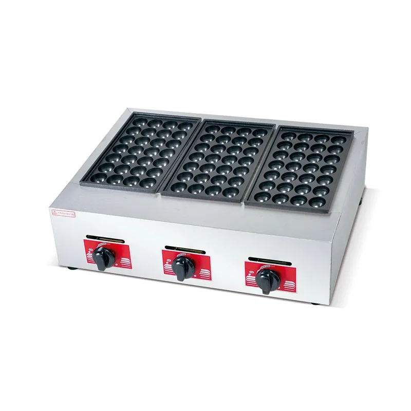 Manufacturer's 84 Holes Outdoor Takoyaki Maker Octopus Ball Plate Gas Machine for Commercial Bakery Use