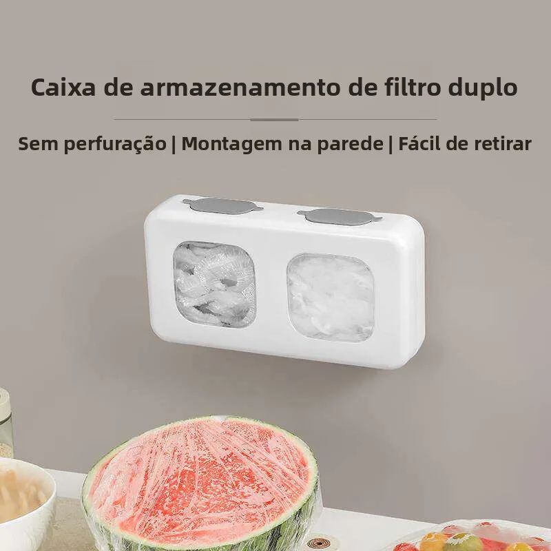 使い捨てプラスチックラップカバー収納ボックス壁掛けキッチン必需品ドローブリッジ鮮度保持バッグフィルターネットボックス