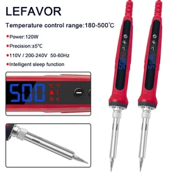 100W/120W LCD Digital Soldering Iron Set Kit Welding Repair Tool Calibration Temperature Adjustable 180-520-600C
