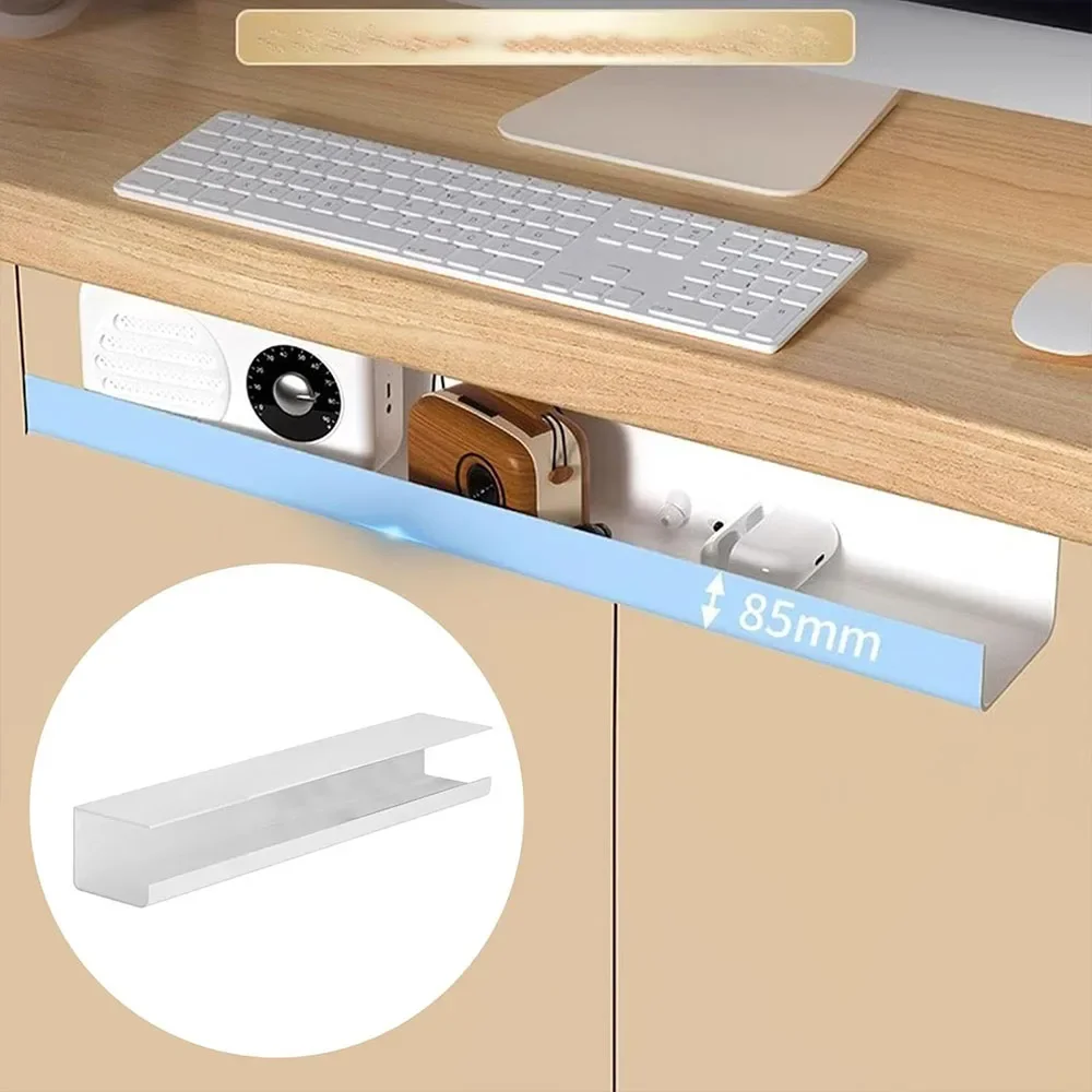 Cable Management Tray,Under Desk Cable Wire Organizer,Fireproof Wire Manager Rack,Large Capacity Cable Storage Tray Box Bracket