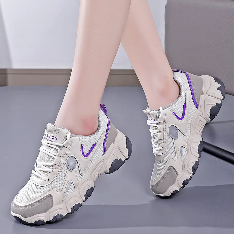 New Women Fashion Sneakers Air Mesh Vulcanize Shoes Female Increase Casual Loafers Ladies Shoes Tenis Feminino Woman Sneaker