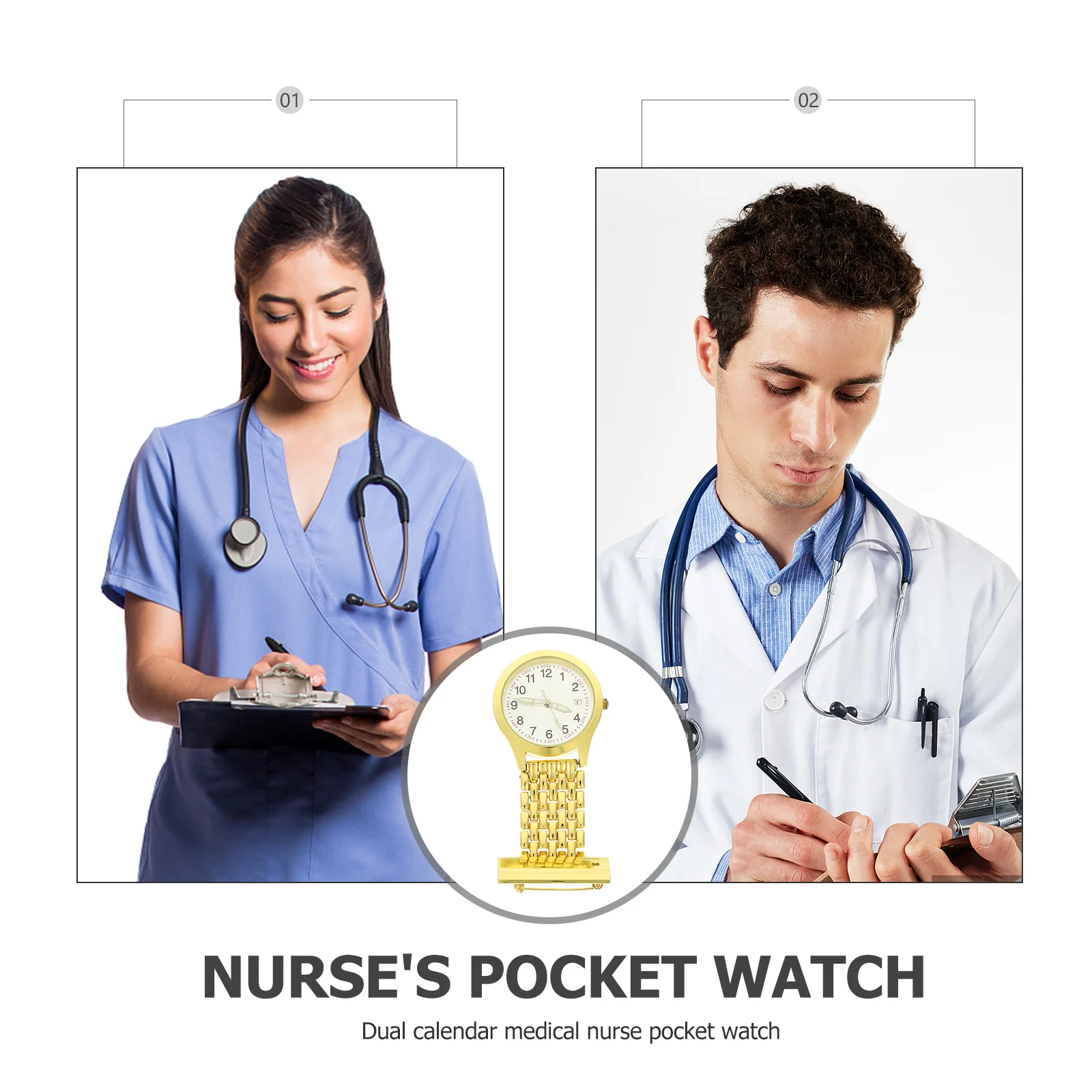 

Premium Nurse Pocket Watch Durable Luminous Design Easy Retract Accurate Time Clear Portable Elegant Classic Convenient