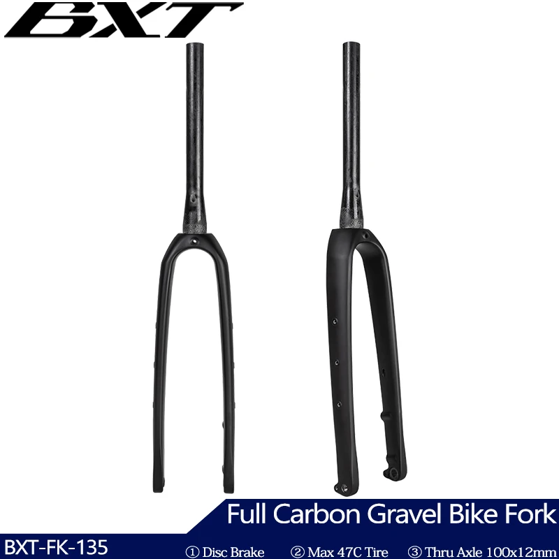 

BXT Full Carbon Gravel Bike Fork, 700C Disc Brake, MTB Carbon Fork, 27.5er Thru Axle, Road Bicycle, Multifunction Rigid Fork
