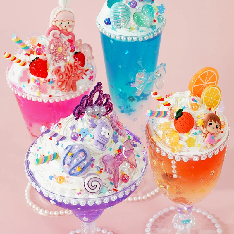 DIY Cream Glue Ice Cream Cup Kit Simulation Juice Cup Craft Set Creative Handmade Material Pack Girls DIY Art Toy Children Gift view 2