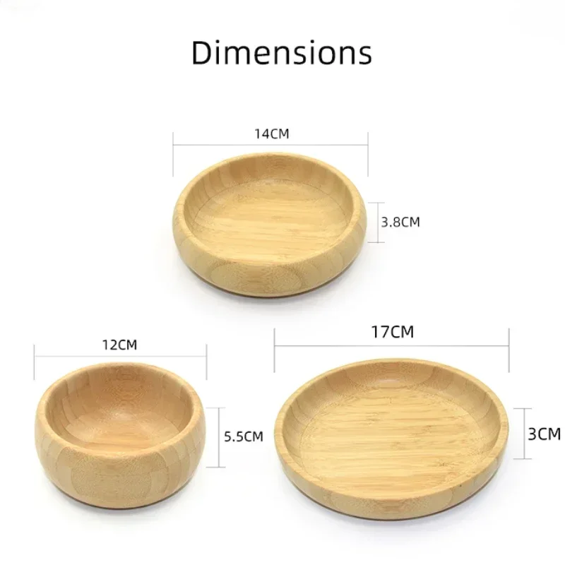 Natural Bamboo Tray for Children, Cute Shaped Bamboo Tray, Children's Feeding Tray, Feeding Wooden Bowl and Spoon Set