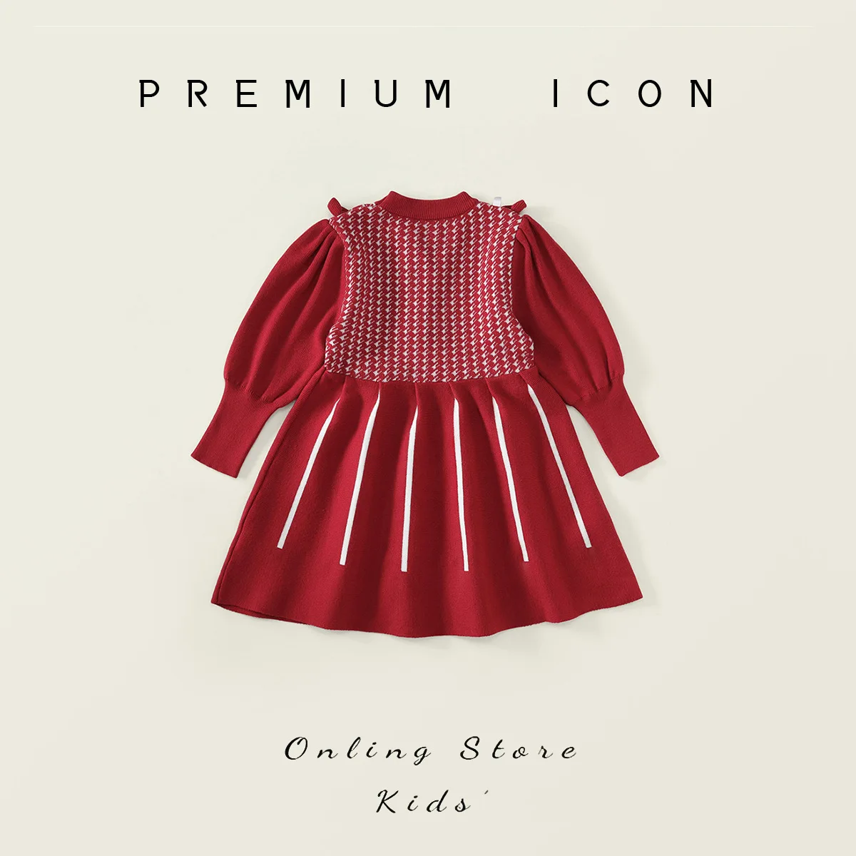 فستان سترة محبوك للفتيات مع فيونكة حمراء وأكمام طويلة فستان شتوي لخريف عيد الميلاد وحفلات أعياد الميلاد وملابس الأطفال الصغار #3