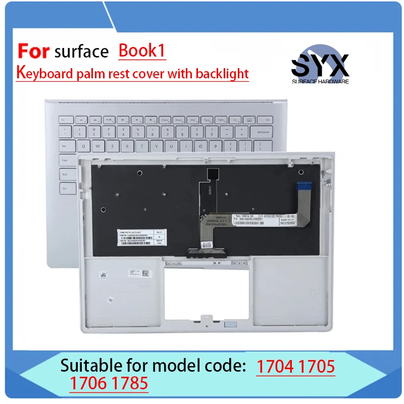 Original for Microsoft Surface Book 1 1704 1705 1706 1785 Keyboard Palm Cover C Case with Backlight 13.5 inches