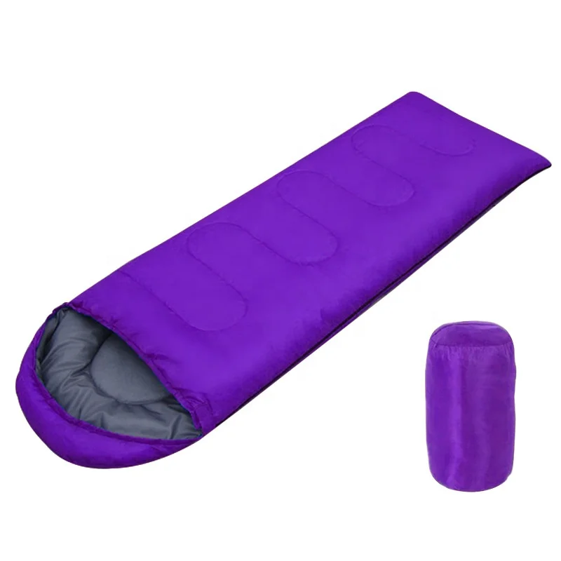 Outdoor adult sleeping bag with hood envelope sleeping bag