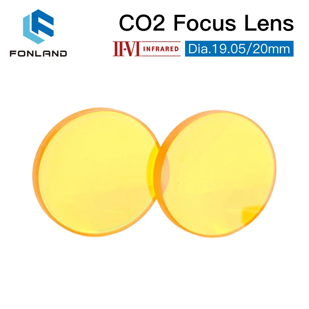 II-VI INFRARED CO2 Laser Focus Lens Dia.19.05mm 20mm FL 38.1/50.8/63.5/76.2/101.6 mm For CO2 Laser Cutting Machine Lenses ZnSe