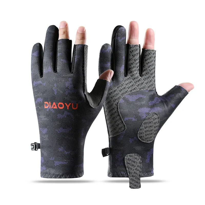 قفازات الصيد المضادة للطعنة الربيع الصيف المضادة للارتداء Luya الشمس واقية قفازات الصيد الرجال تنفس الجلد ودية قفازات لينة #5