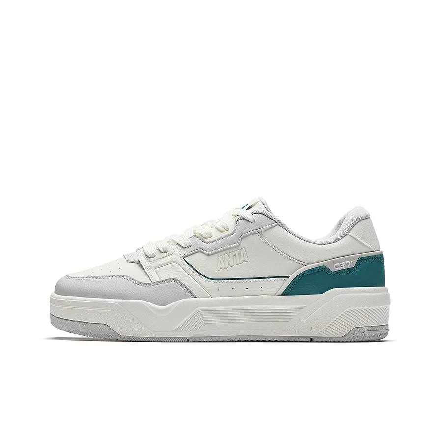 Anta C37 Series Textile, Synthetic Leather Low top Skateboard Shoes Men's White Gray Green 112538022-4