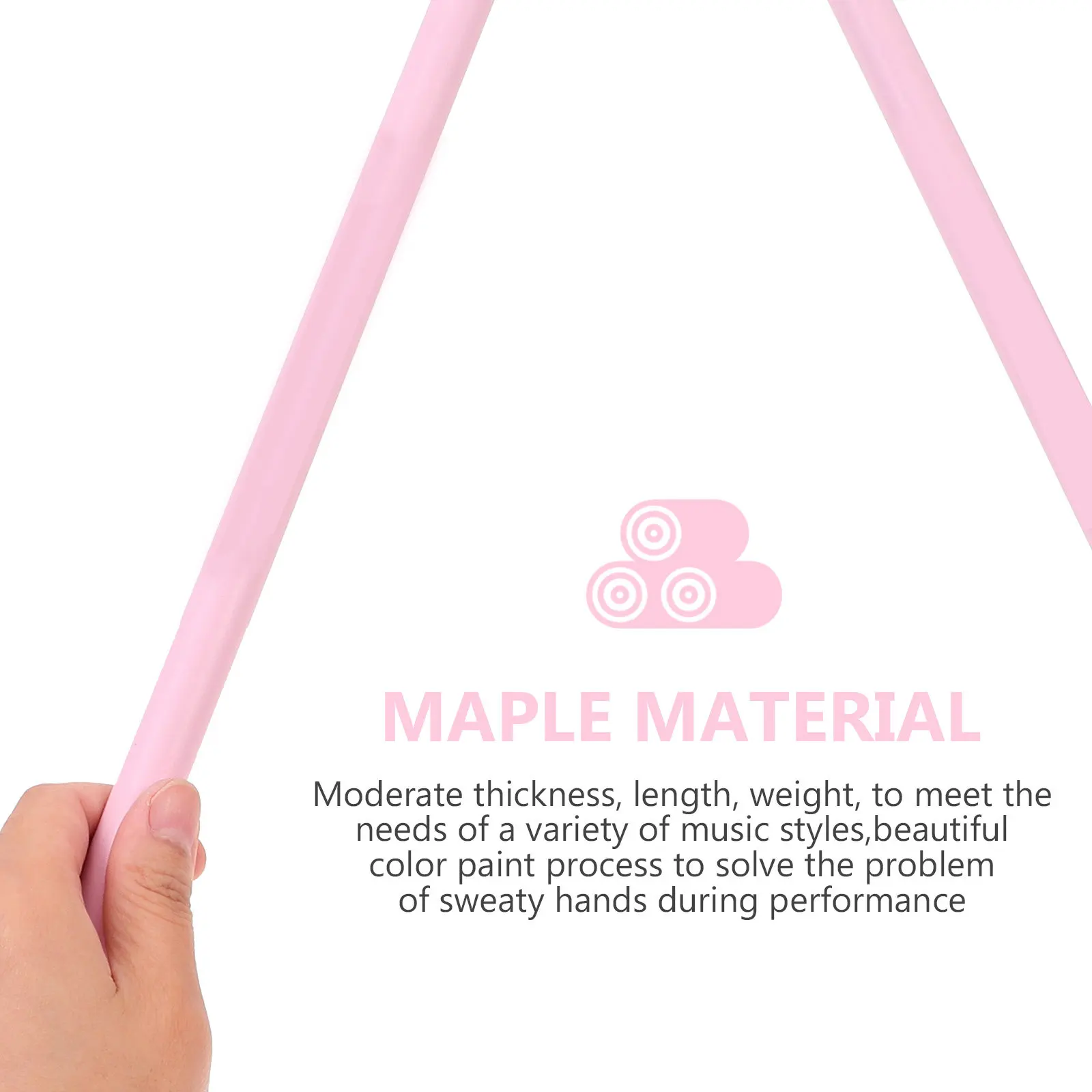 

2Pairs Maple Drum Sticks Wood Percussion Instrument Sticks Slip Resistant Comfortable Grip Ideal for Students Beginners
