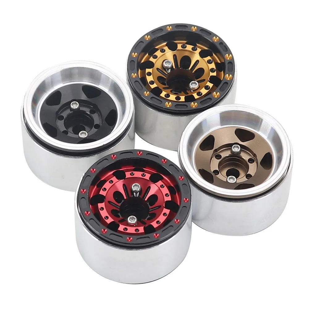 

4pcs Trx4m 1 Inch Metal Wheels Upgrade Hub Rim For 1/18 Rc Crawler Car Traxxas Trx4-m Defender Bronco Axial Scx24 Fms Upgrade