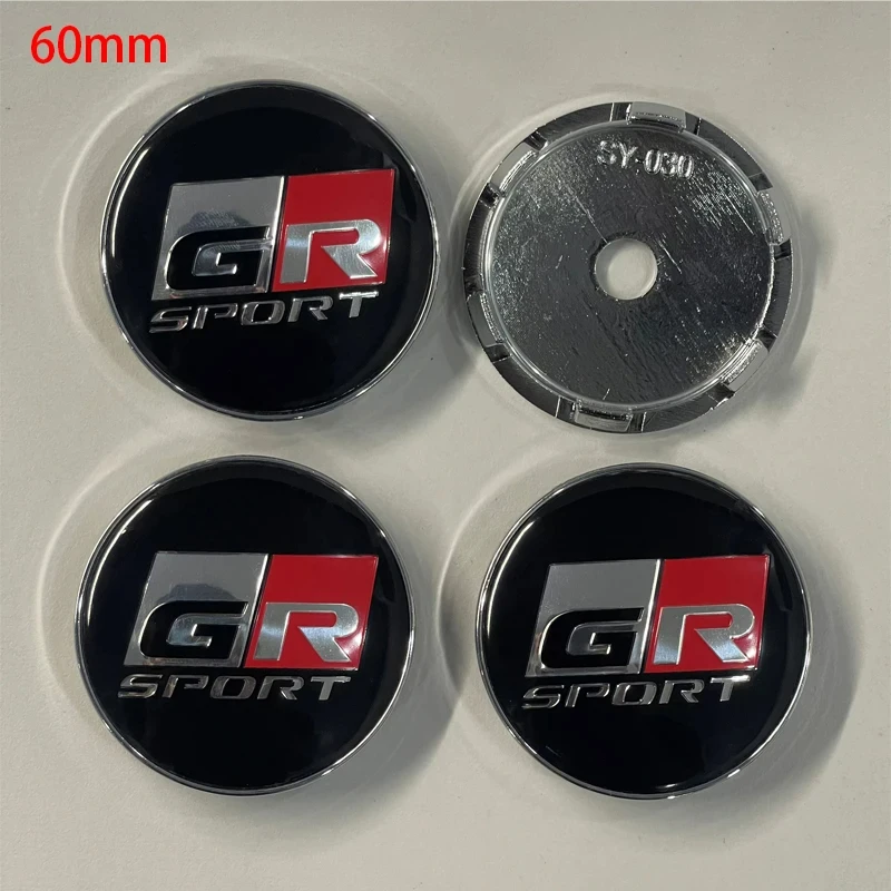 4Pcs 60mm Car Wheel Center Hub Cap Rim Cover For Toyota GR Sport Corolla RAV4 C-HR Yaris Camry Prado Prius Car Auto Accessories