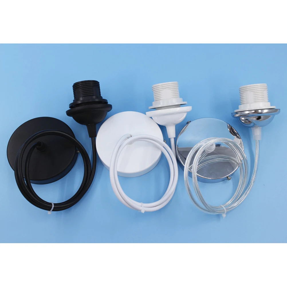 

1m E27 LED Lamp Holder Electric Light Socket Base Type Bulb Holder Ceiling Pendent Lamp Cover (Black)