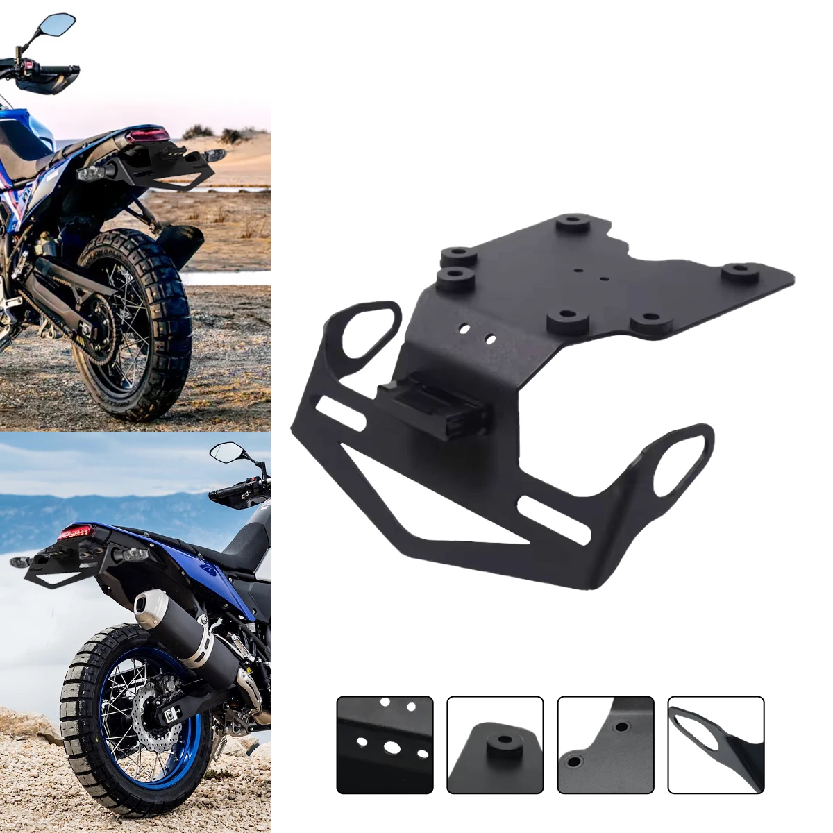 Motorcycle Rear License Plate Holder Bracket with Light Tail Tidy Fender Eliminator For Yamaha Tenere 700 XT700Z 2019-2013 Parts image 4