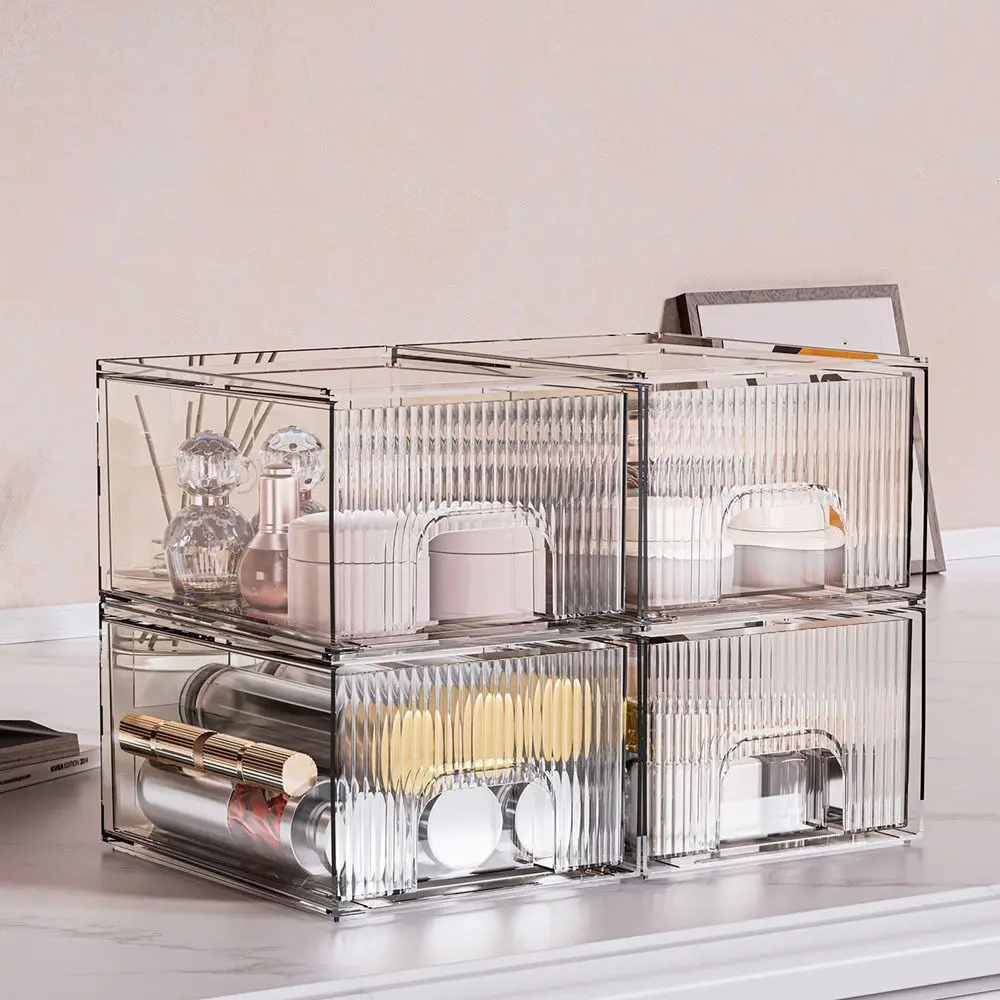 Acrylic Drawer Type Storage Box Transparent Dustproof Cosmetics Storage Box Space Saving Large Capacity Makeup Storage Drawers