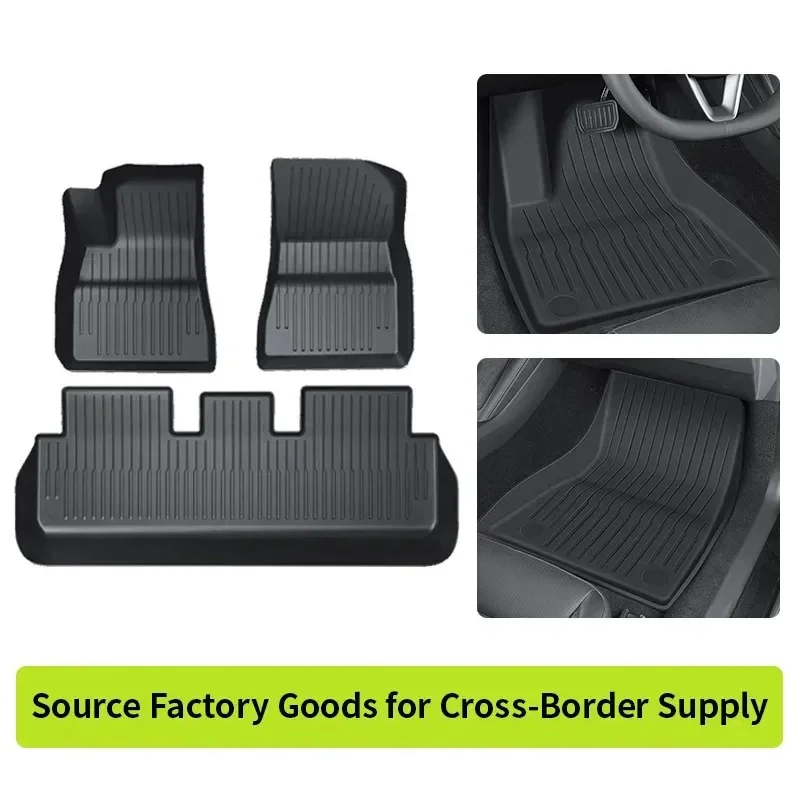 

Hot Selling 6-Piece Set Fully Enclosed Carpet Mat Floor Mats Model 3 Business Style PVC Interior Gadget Carpet Mat