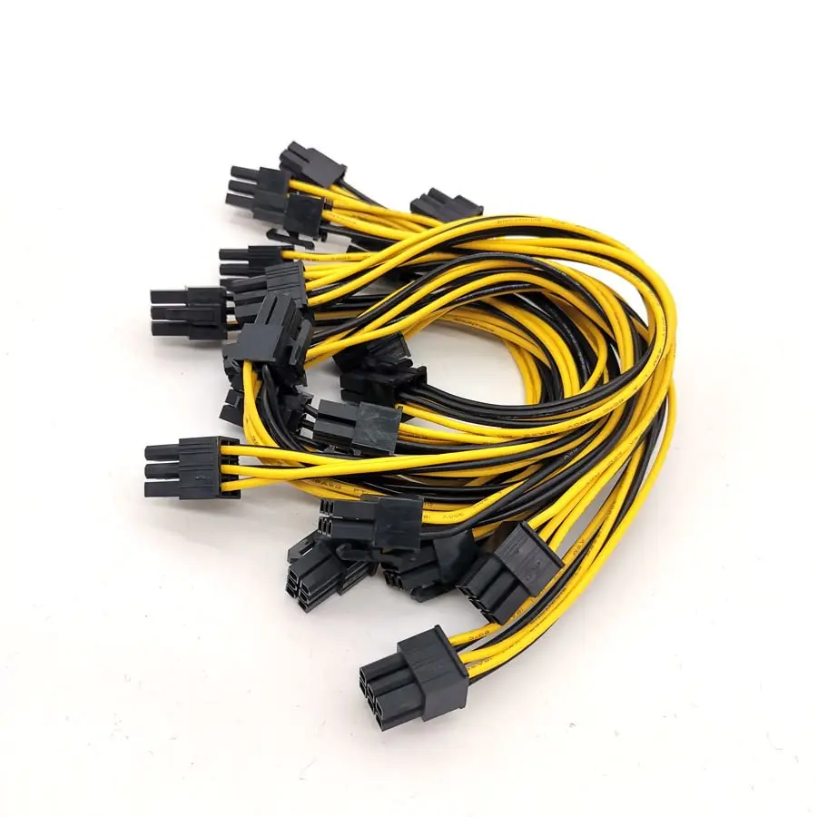 10 Pack 22cm PCIE 6Pin Male to 6Pin Male Graphics Video Card Power Adapter Cable