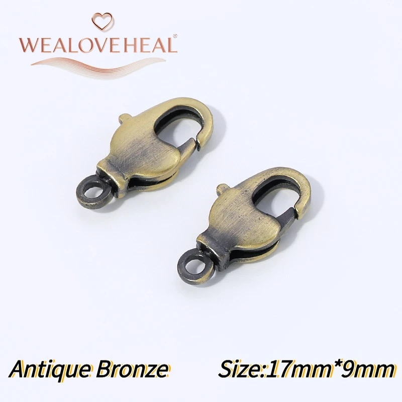 armband verschluss，Antike Bronze-Messing-Karabinerverschlüsse für Armbänder, Halsketten, DIY-Haken, Kettenverschlüsse, Zubehör, Schmuckherstellung, Großhandel – Detail 20