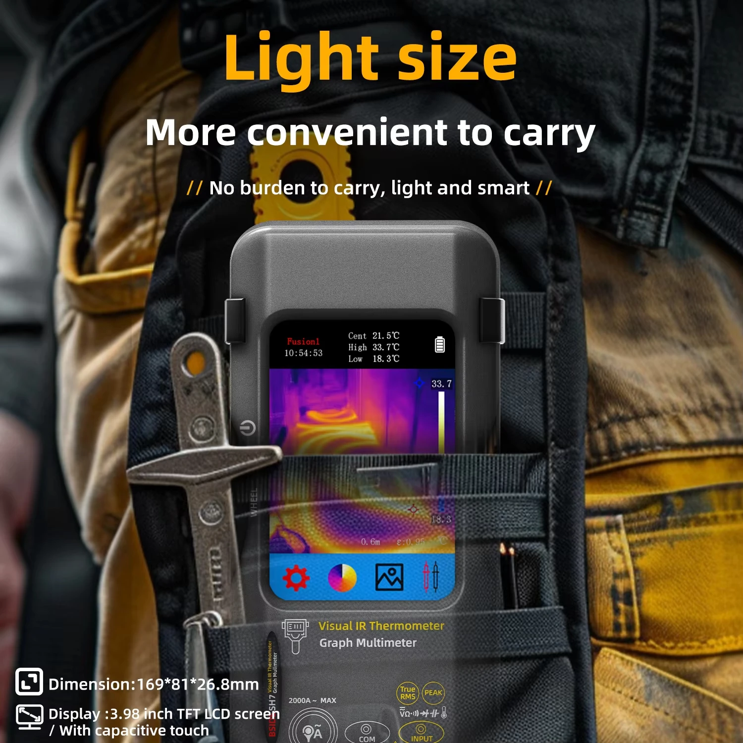 20000 นับมัลติมิเตอร์ 3.98 นิ้ว PCB Thermal Imager 320*320 อุตสาหกรรมกล้องความร้อน Circuit Board ตรวจสอบไฟฟ้า BSIDE SH7