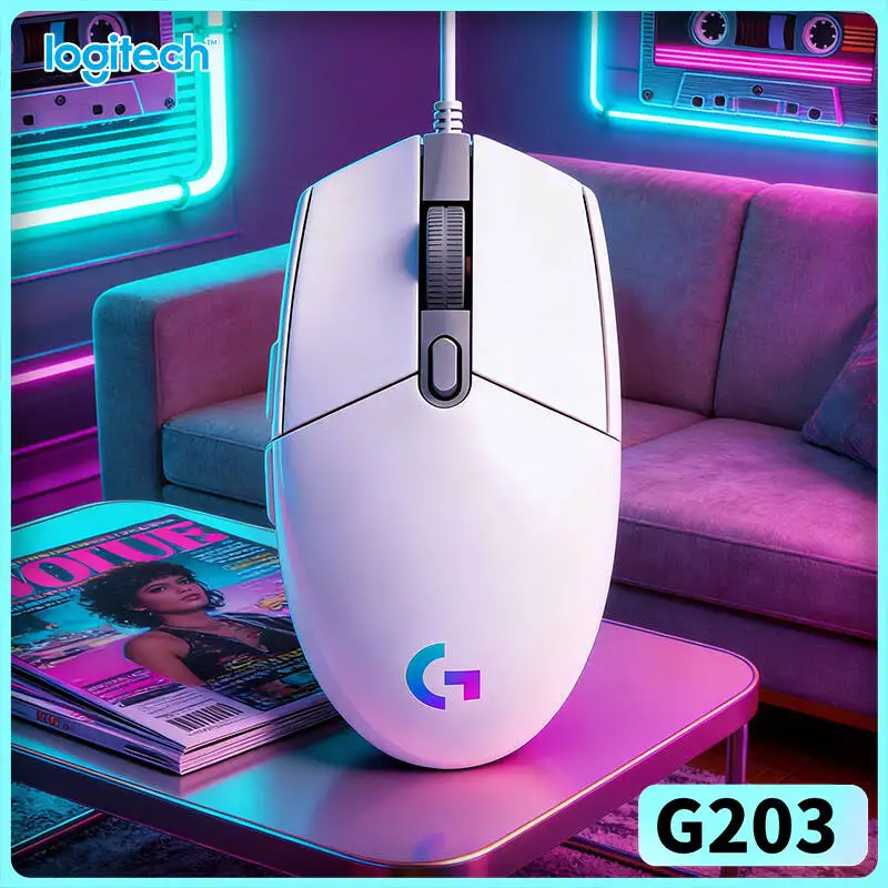 

Logitech G203 Wired Gaming Mouse RGB Backlight 8000 DPI Adjustable 6 Buttons 1ms Response 85g Warranty Reliable