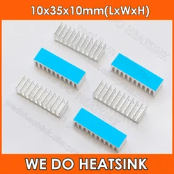 WE DO HEATSINK 10x35x10mm Aluminum DIP Cooling Cooler Heatsink With Blue Thermal Conductive Heat Transfer Adhesive Pad