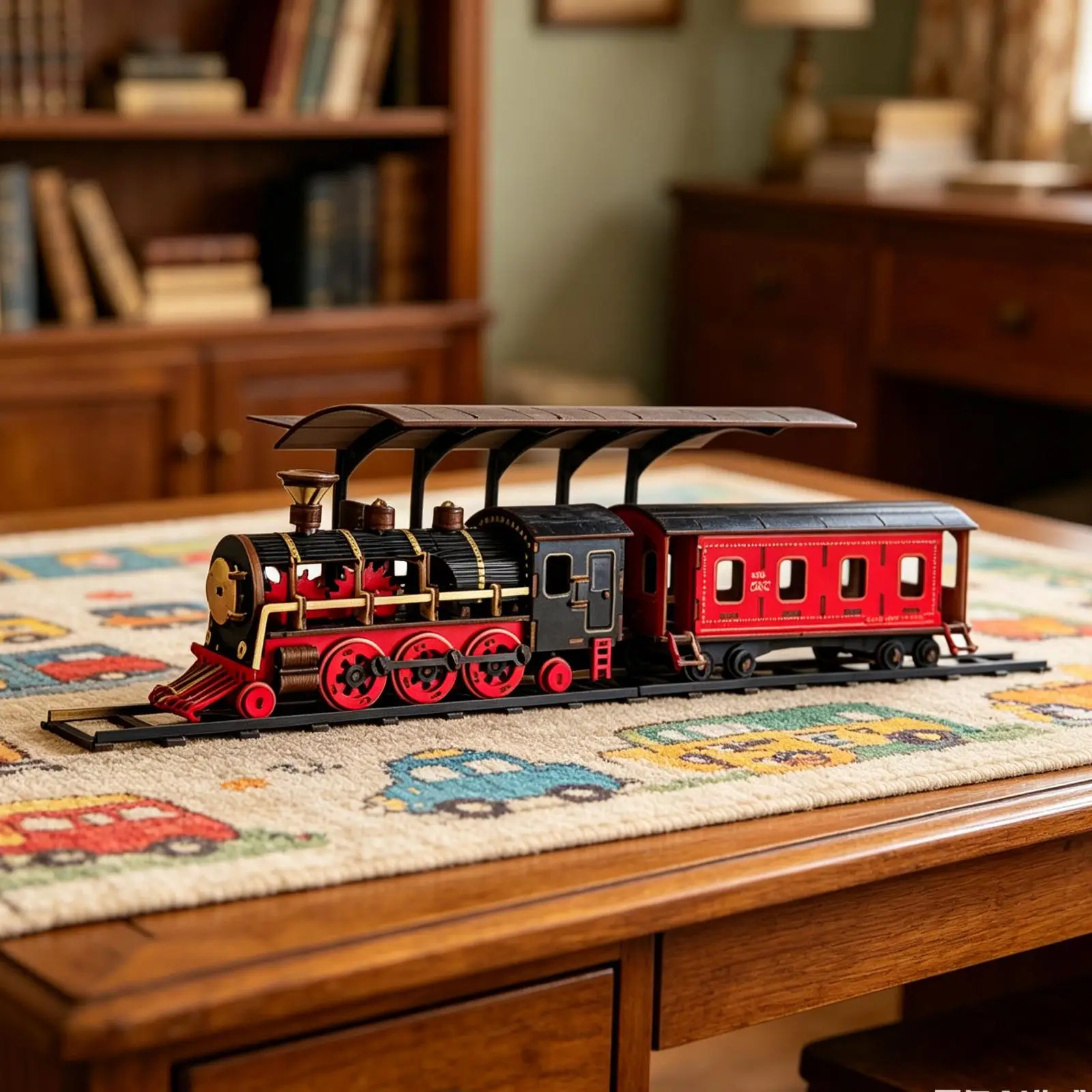 

3D Wooden Train Puzzle Building Kit DIY Model Assembly Wooden Toy Train Set for Christmas