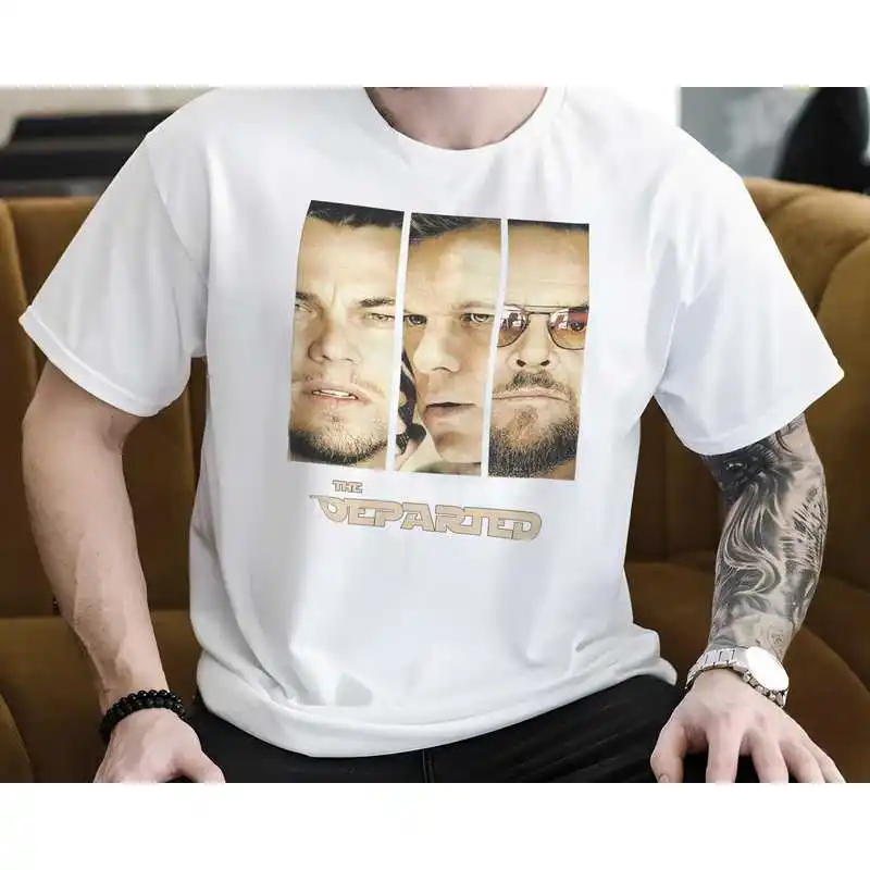 The Departed Movie Graphic T Shirt, Vintage Crime Thriller Film Print Tee, Retro 2000s Classic Cinema Unisex Short Sleeve Shirt