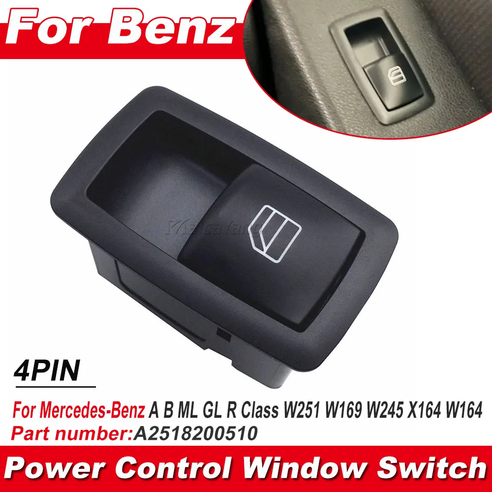 Bouton de commutation de vitre de voiture, commande électrique A 2518200510   Pour Mercedes pour Benz A B M R GL classe W251 W169 W245 X164 W164