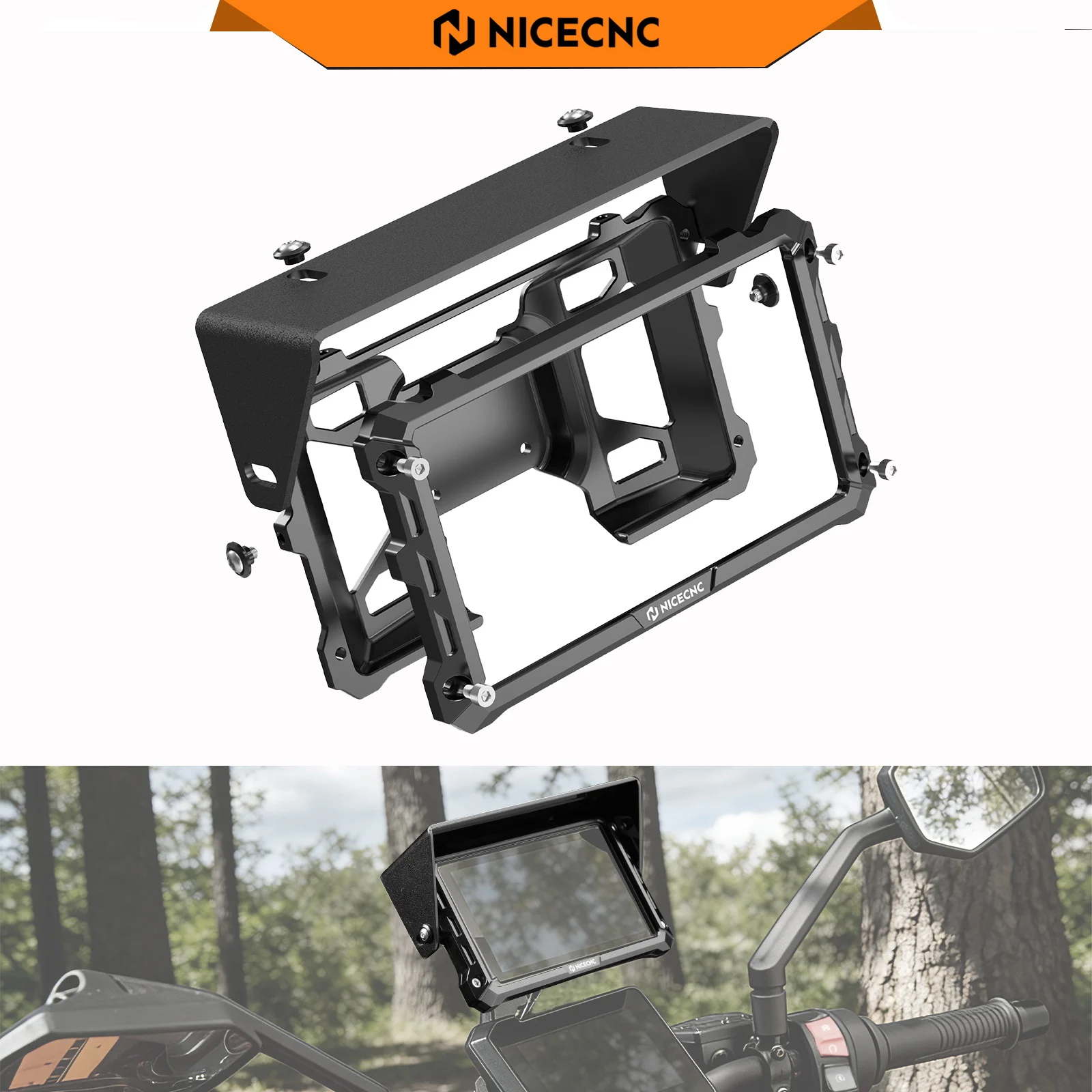 NICECNC For Garmin Zumo XT2 6-inch Devices Protective Case With Sunshade Kit For BMW R1300GS R1300GS Adventure 2024-2025