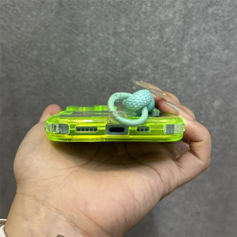 حافظة لهاتف Magsafe شفافة بحزام معصم لهاتف آيفون 16 15 14 17 Pro Max Plus 12 13 11 17 غطاء حماية صلب مقاوم للصدمات #5