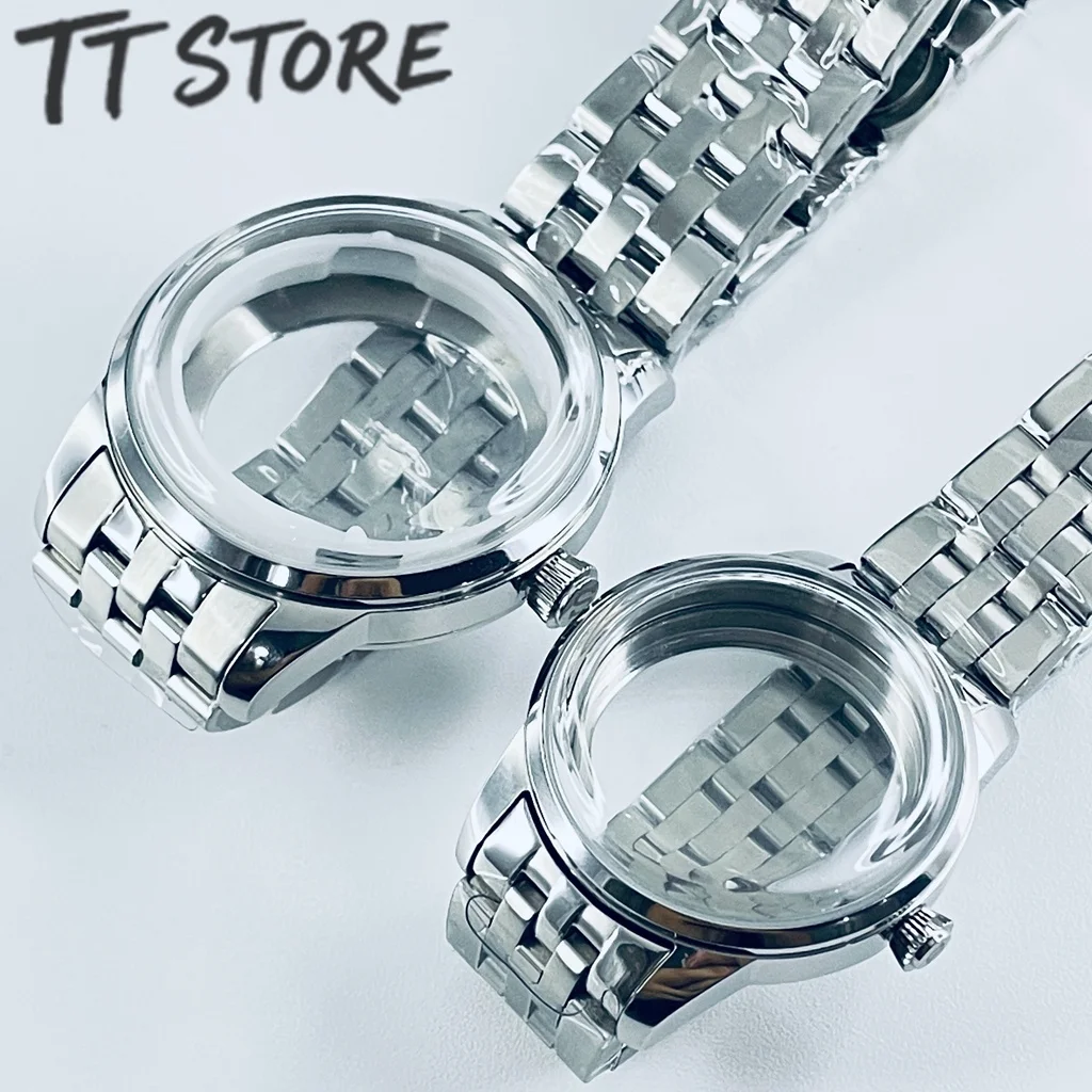 Stainless Steel Watch Case 33MM/40MM Arch Glass Transparent Backcover Silver for NH35 NH38 Movement Cocktails Watch Accessories image 4