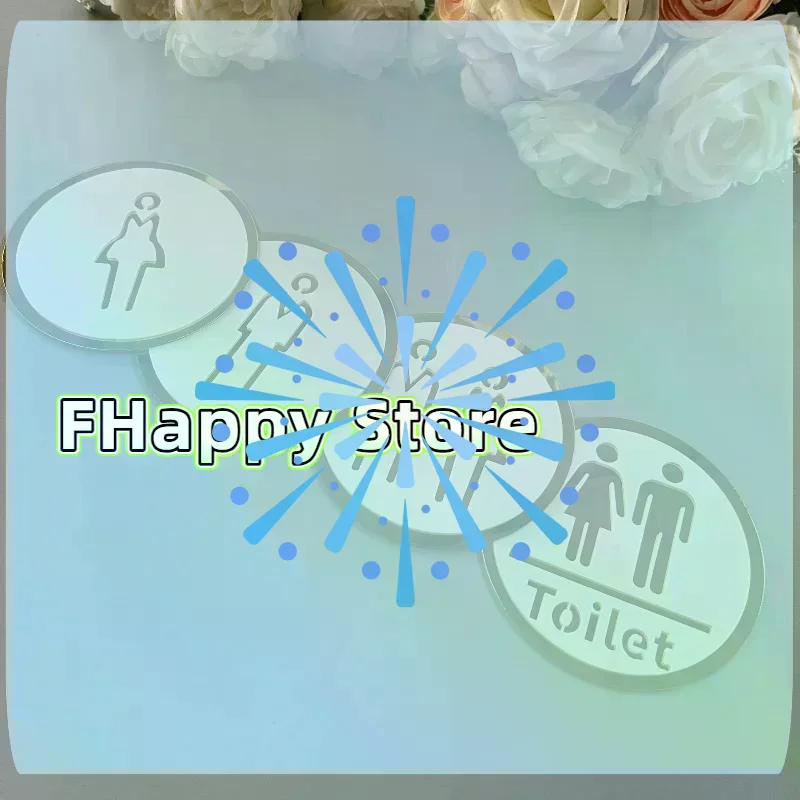 [MA]3D Toilet Sign Acrylic Men Women Bathroom Self-Adhesive Wall Sticker DIY Decor For Office Business Hotel Cafe Public Door