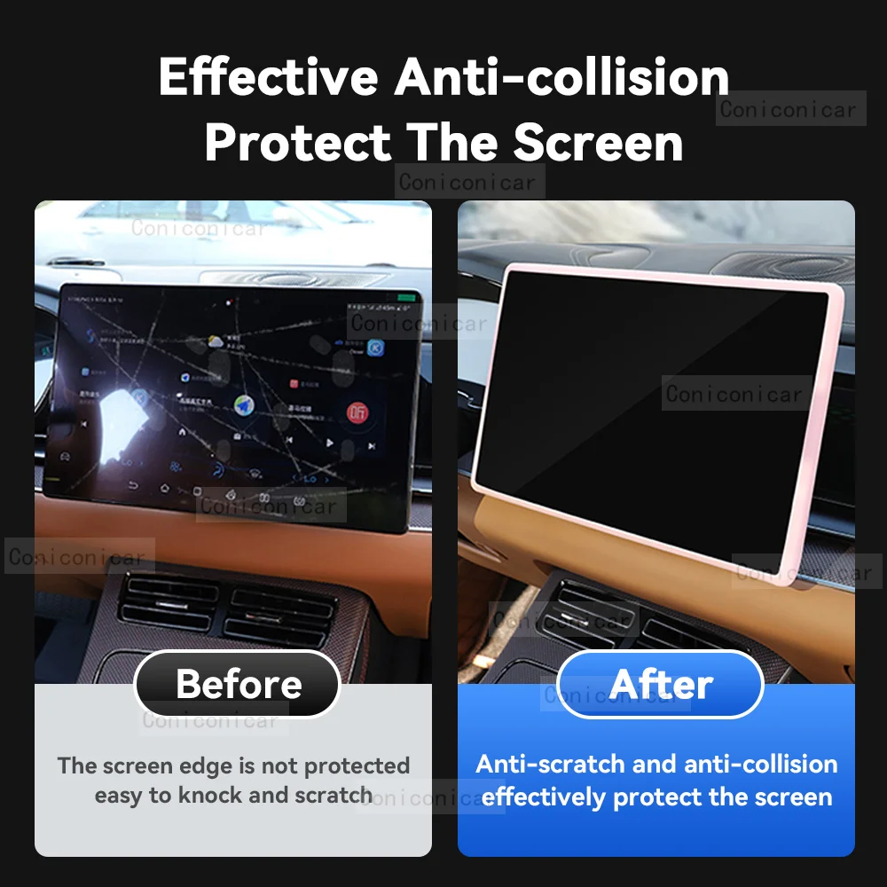 For BYD CHAZOR KING DM-i Silicone Screen Frame Display Edge Protector Central Control Car Protection Accessores