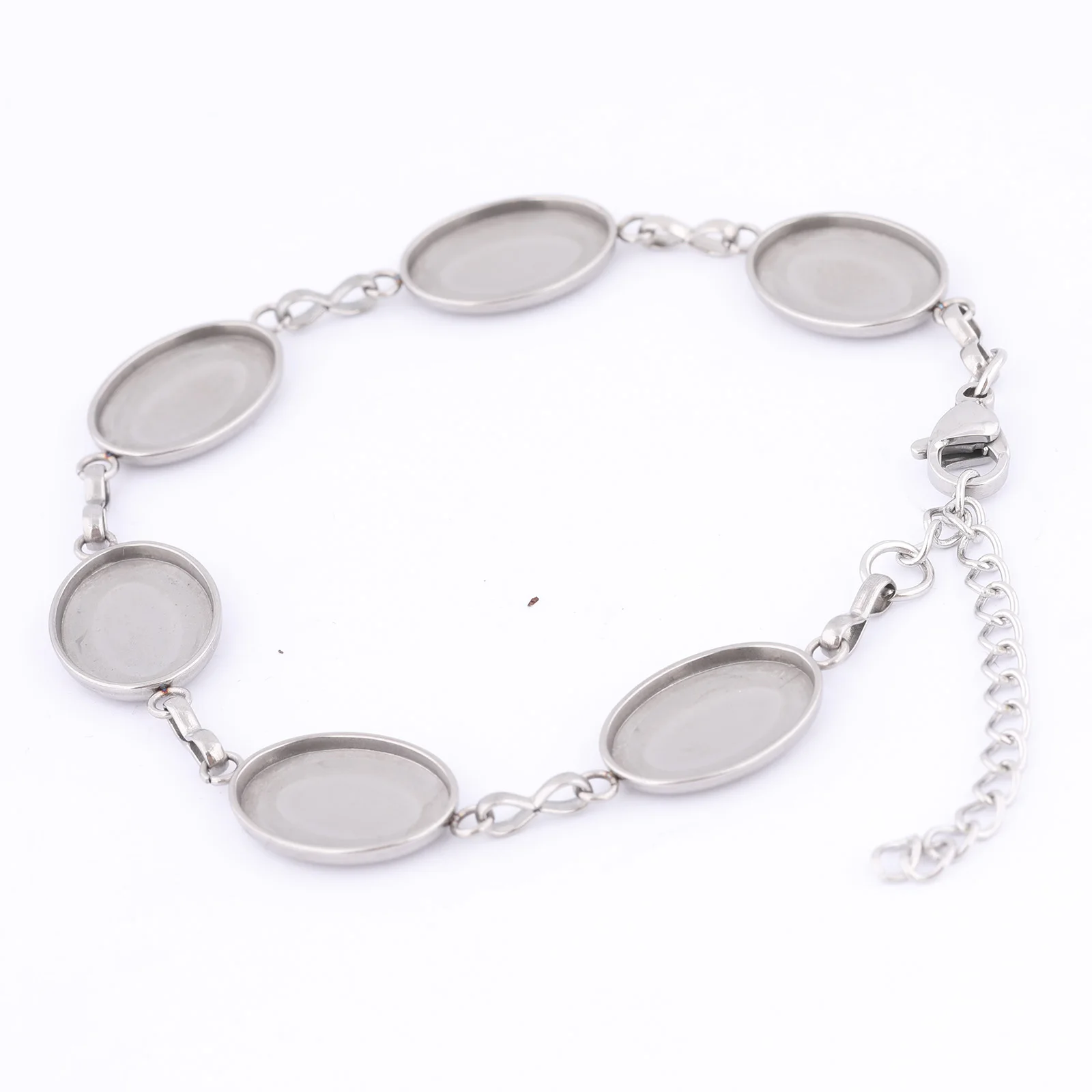 

5pcs Stainless Steel 10x14mm Oval Cabochno Bracelet Base Setting Blanks Diy Jewelry Making Bezel Findings