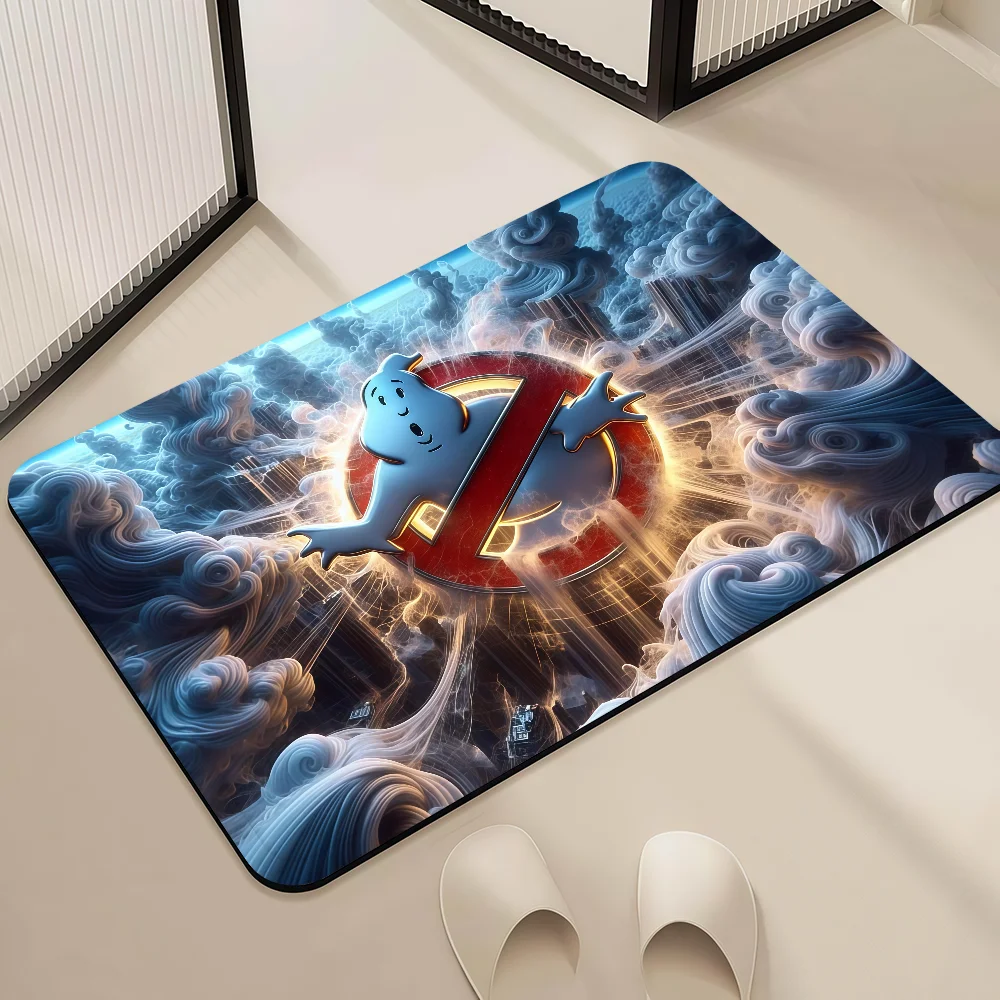 Divertido Tapete de Entrada con Diseño de Dibujos Animados, Alfombra para Baño, Decoración de Pasillo, Tapete para Puerta de Película, Alfombra de Los Cazafantasmas para Sala de Estar o Balcón
