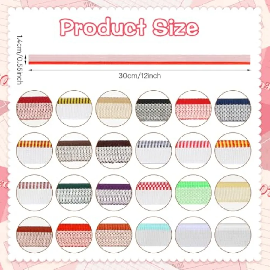 52 قطعة من عصابات ربط الكتب 12 Ih البوليستر عقال للكتب مواد تجليد الكتب مجموعات تجليد الكتب للمبتدئين و