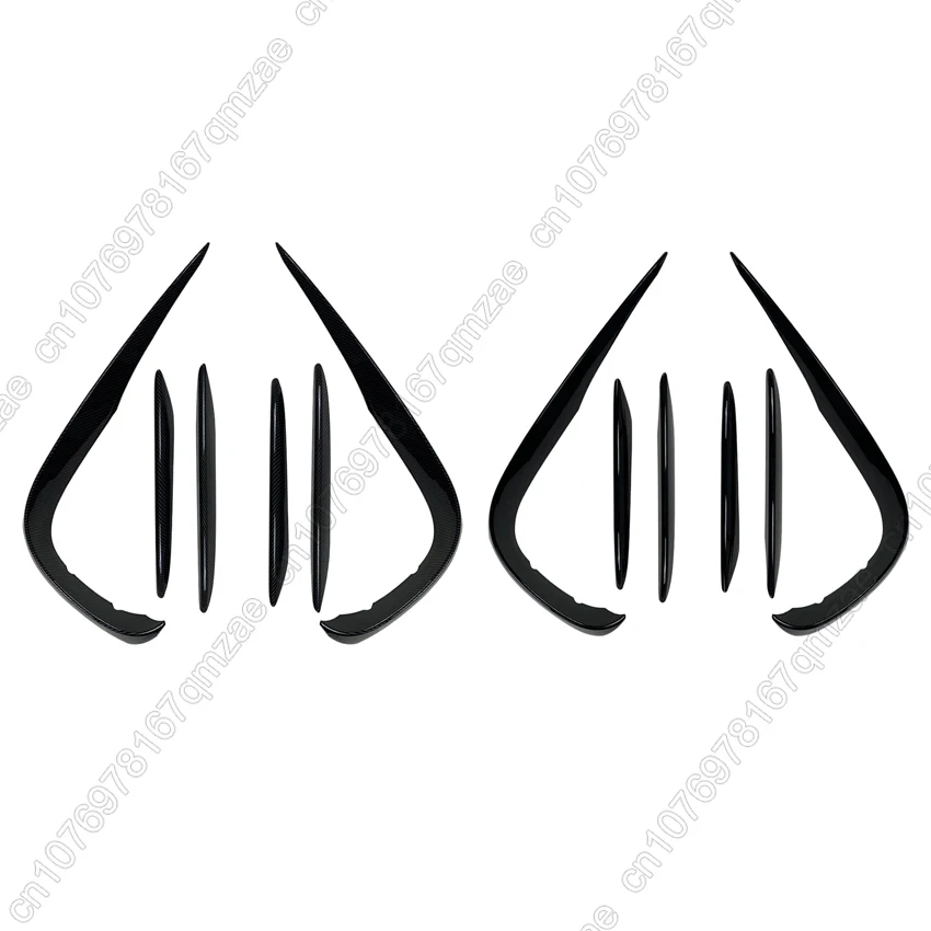 6PCS Front Bumper Spoiler Fog Light Trim For Mercedes-Benz E-Class W213 E260 E300 E53 AMG 2016-2020 Chin Side Blade Body Kit - view 6