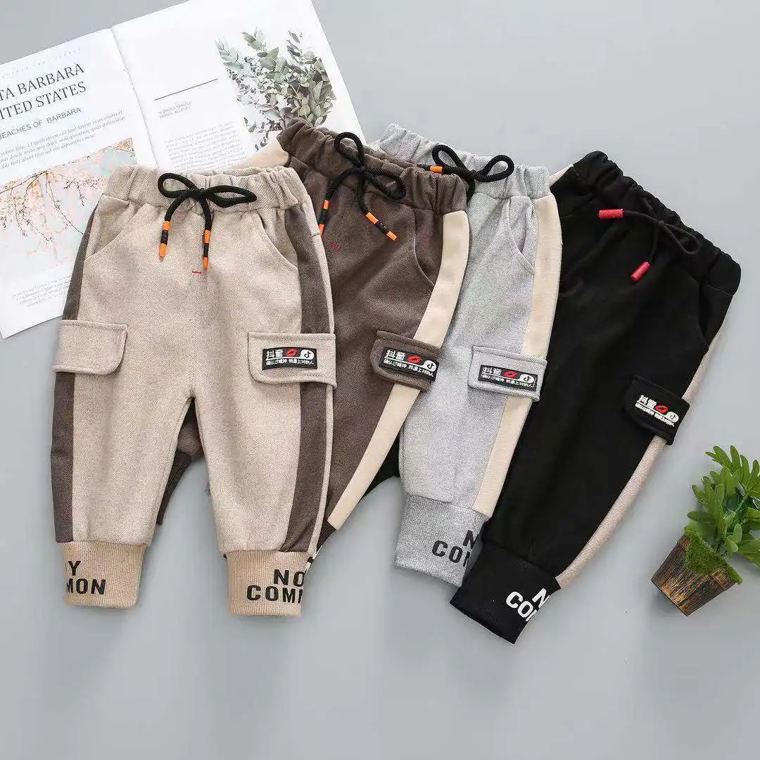 1-8T Kid spring autumn Trousers for Boy Casual Pants Cotton Soft Solid Color Loose Bloomer Comfortable Length Girl Trousers