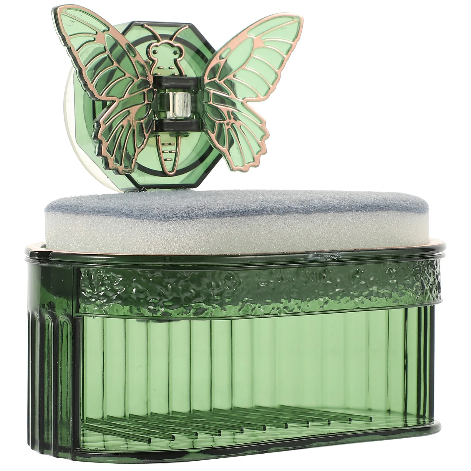 

Soap Case Wall Mounted Dish Bathroom Shower Holder Storage Box Suction Cup Drain Green Tray