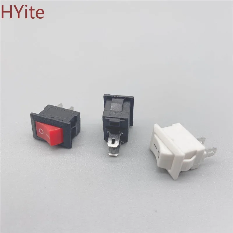 10Pcs Push Button Switch 10x15mm SPST 2Pin 3A 250V KCD11 Snap-in On/Off Boat Rocker Switch 10MM*15MM Black Red and White