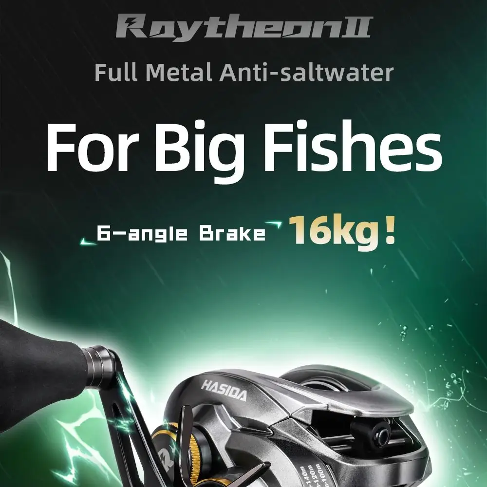 

HISTAR Raytheon II Full Metal Rotor 16 KGs Drag Power Long Casting 6.6:1 High Ratio 7+1 BB Metal Body Baitcasting Fishing Reel